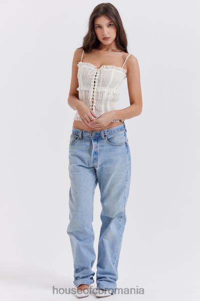îmbrăcăminte House of CB lula ivory corset cu pliuri cu paiete X4F6825
