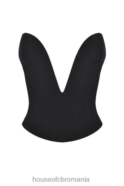 îmbrăcăminte House of CB lydia corset negru plonjat X4F6845