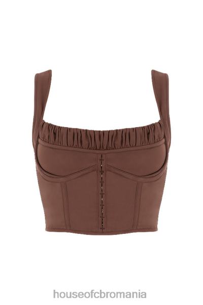 îmbrăcăminte House of CB persefona ciocolata adunat top corset X4F6891