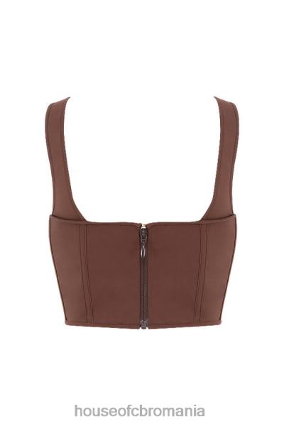 îmbrăcăminte House of CB persefona ciocolata adunat top corset X4F6891