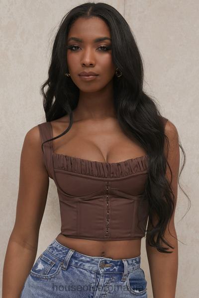 îmbrăcăminte House of CB persefona ciocolata adunat top corset X4F6891