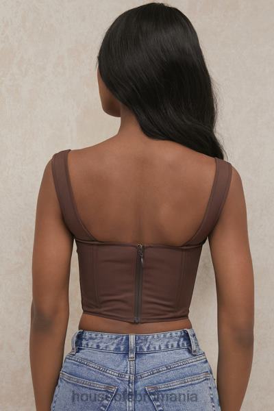 îmbrăcăminte House of CB persefona ciocolata adunat top corset X4F6891