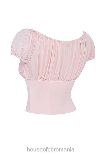 îmbrăcăminte House of CB pisicuta baby roz adunat top X4F6819