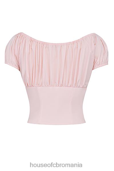 îmbrăcăminte House of CB pisicuta baby roz adunat top X4F6819