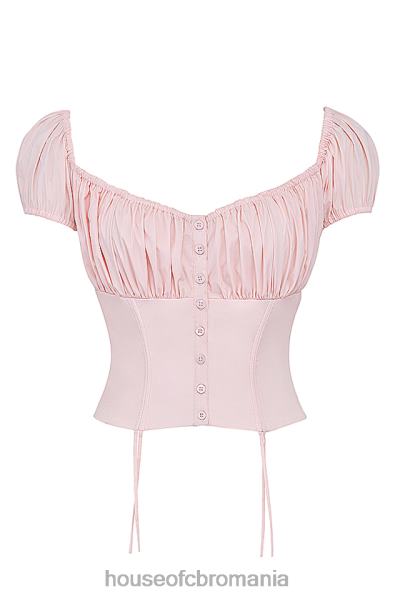 îmbrăcăminte House of CB pisicuta baby roz adunat top X4F6819