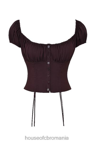 îmbrăcăminte House of CB pisicuta bogat maro adunat top X4F6817