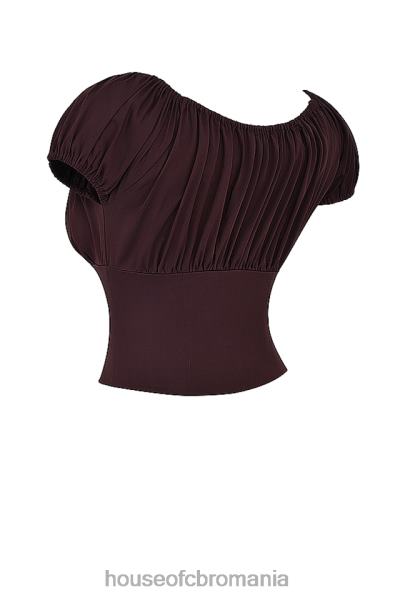 îmbrăcăminte House of CB pisicuta bogat maro adunat top X4F6817