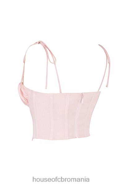 îmbrăcăminte House of CB salcie baby roz sifon bust adunat corset decupat X4F6881