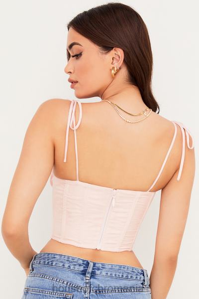 îmbrăcăminte House of CB salcie baby roz sifon bust adunat corset decupat X4F6881