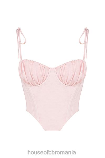 îmbrăcăminte House of CB salcie baby roz sifon bust adunat corset decupat X4F6881