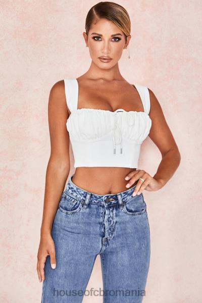 îmbrăcăminte House of CB top corset bluzon alb noemi X4F68104