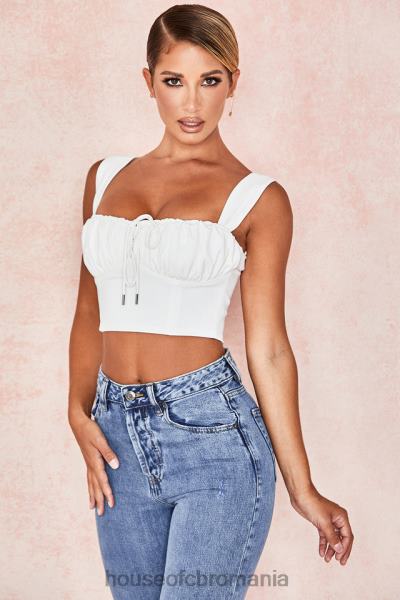 îmbrăcăminte House of CB top corset bluzon alb noemi X4F68104