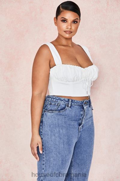 îmbrăcăminte House of CB top corset bluzon alb noemi X4F68104