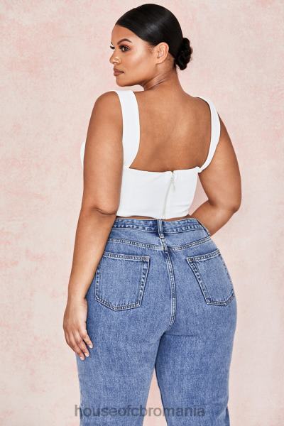 îmbrăcăminte House of CB top corset bluzon alb noemi X4F68104