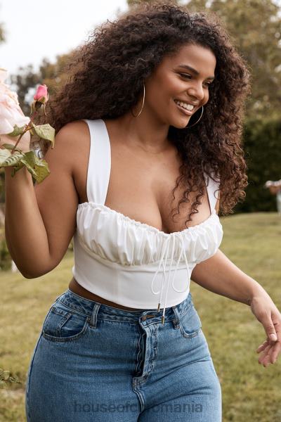 îmbrăcăminte House of CB top corset bluzon alb noemi X4F68104