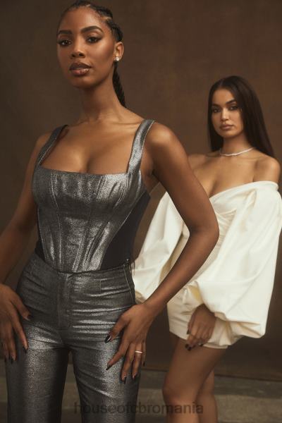 îmbrăcăminte House of CB top corset decupat argintiu hannah X4F6897
