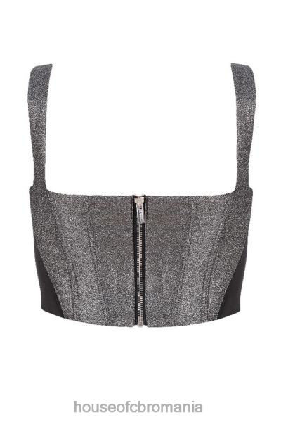 îmbrăcăminte House of CB top corset decupat argintiu hannah X4F6897