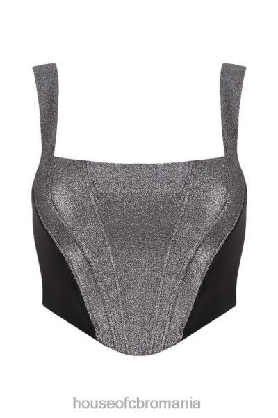 îmbrăcăminte House of CB top corset decupat argintiu hannah X4F6897