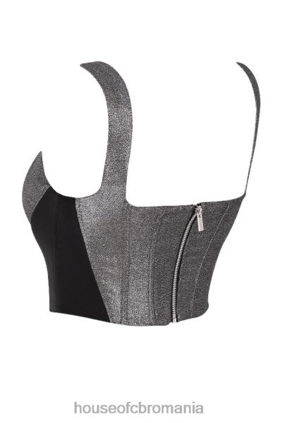îmbrăcăminte House of CB top corset decupat argintiu hannah X4F6897