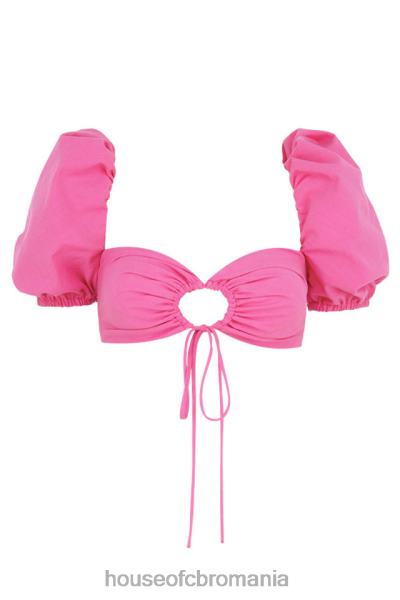 îmbrăcăminte House of CB top corset din in roz lisette cu maneci bufante X4F68103