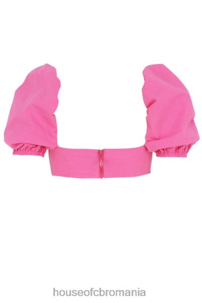 îmbrăcăminte House of CB top corset din in roz lisette cu maneci bufante X4F68103