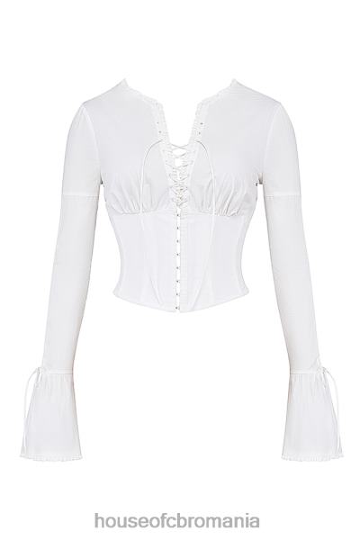 îmbrăcăminte House of CB top cu dantela alb anissa X4F6810