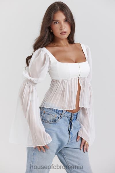 îmbrăcăminte House of CB top plisat alb lucie X4F688