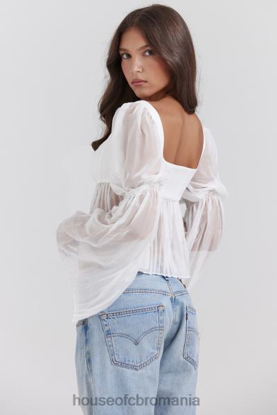 îmbrăcăminte House of CB top plisat alb lucie X4F688