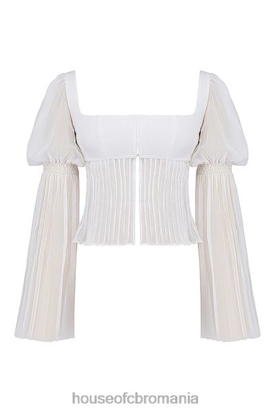 îmbrăcăminte House of CB top plisat alb lucie X4F688