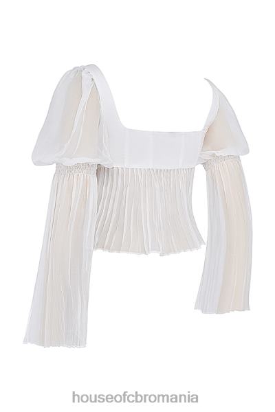 îmbrăcăminte House of CB top plisat alb lucie X4F688