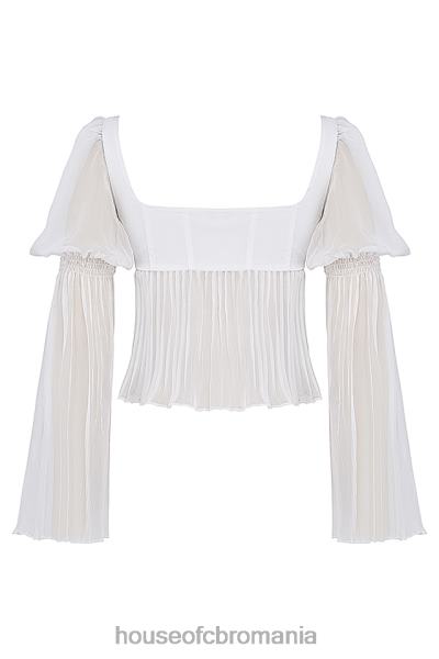 îmbrăcăminte House of CB top plisat alb lucie X4F688