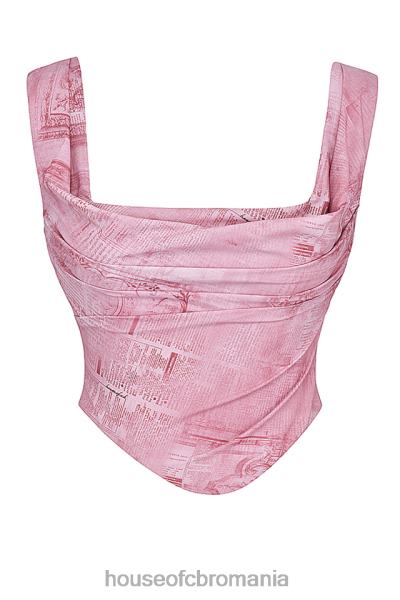 îmbrăcăminte House of CB un corset cu imprimeu roz X4F6812