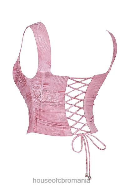 îmbrăcăminte House of CB un corset cu imprimeu roz X4F6812