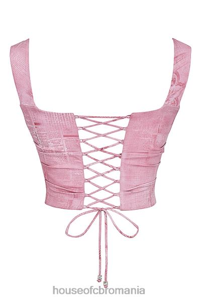 îmbrăcăminte House of CB un corset cu imprimeu roz X4F6812