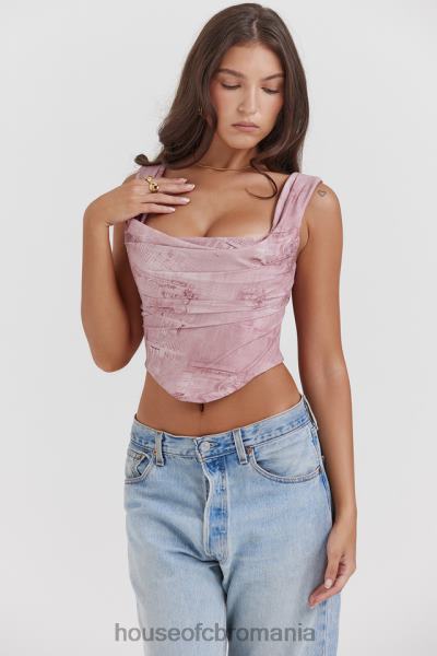 îmbrăcăminte House of CB un corset cu imprimeu roz X4F6812