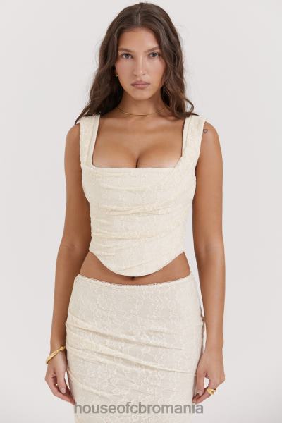 îmbrăcăminte House of CB una vintage crem dantela corset X4F6815