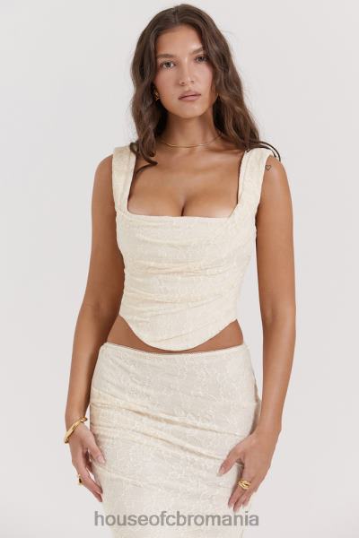îmbrăcăminte House of CB una vintage crem dantela corset X4F6815