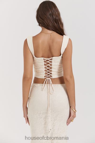îmbrăcăminte House of CB una vintage crem dantela corset X4F6815