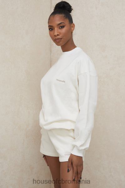 îmbrăcăminte House of CB hanorac oversize alb tommy cu gât crew X4F68799