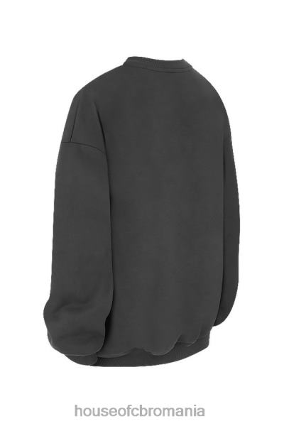 îmbrăcăminte House of CB hanorac oversize tommy charcoal cu decolteu X4F68801