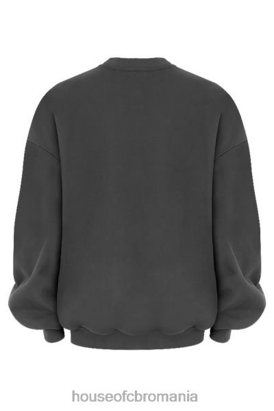 îmbrăcăminte House of CB hanorac oversize tommy charcoal cu decolteu X4F68801