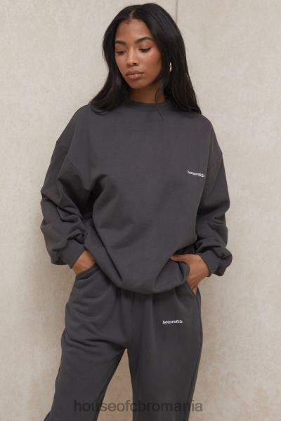 îmbrăcăminte House of CB hanorac oversize tommy charcoal cu decolteu X4F68801