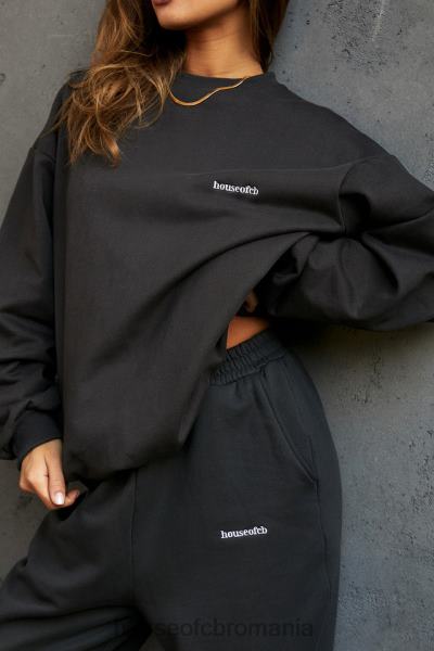 îmbrăcăminte House of CB hanorac oversize tommy charcoal cu decolteu X4F68801