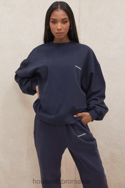 îmbrăcăminte House of CB hanorac oversize tommy navy cu gât crew X4F68800