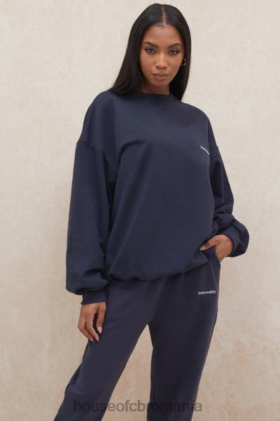 îmbrăcăminte House of CB hanorac oversize tommy navy cu gât crew X4F68800