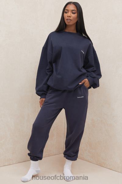 îmbrăcăminte House of CB hanorac oversize tommy navy cu gât crew X4F68800