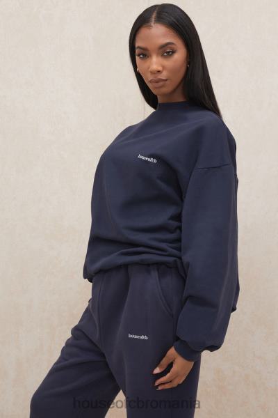 îmbrăcăminte House of CB hanorac oversize tommy navy cu gât crew X4F68800