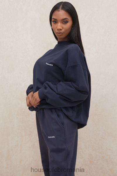 îmbrăcăminte House of CB hanorac oversize tommy navy cu gât crew X4F68800
