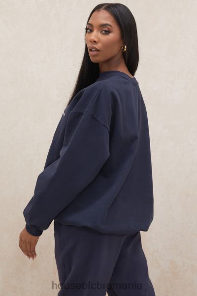 îmbrăcăminte House of CB hanorac oversize tommy navy cu gât crew X4F68800