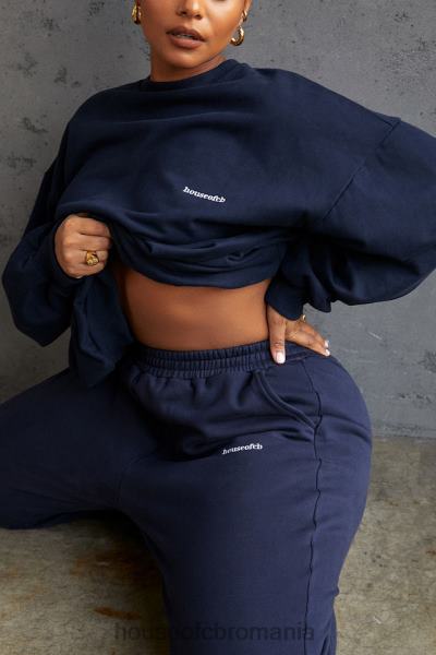 îmbrăcăminte House of CB hanorac oversize tommy navy cu gât crew X4F68800